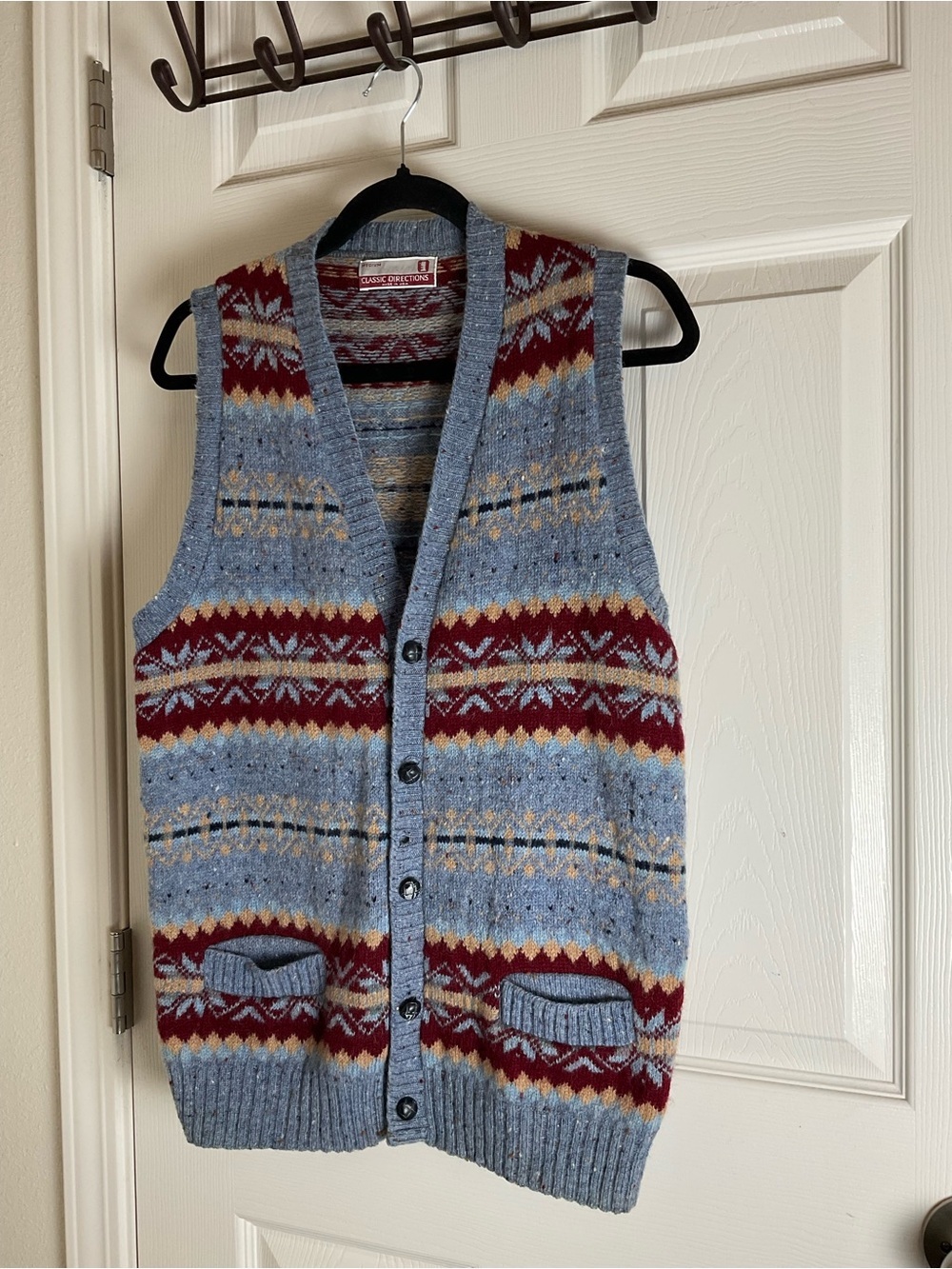 Vintage Classic Directions Fair Isle Shetland Wool Sweater Vest Medium - Picture 2 of 15